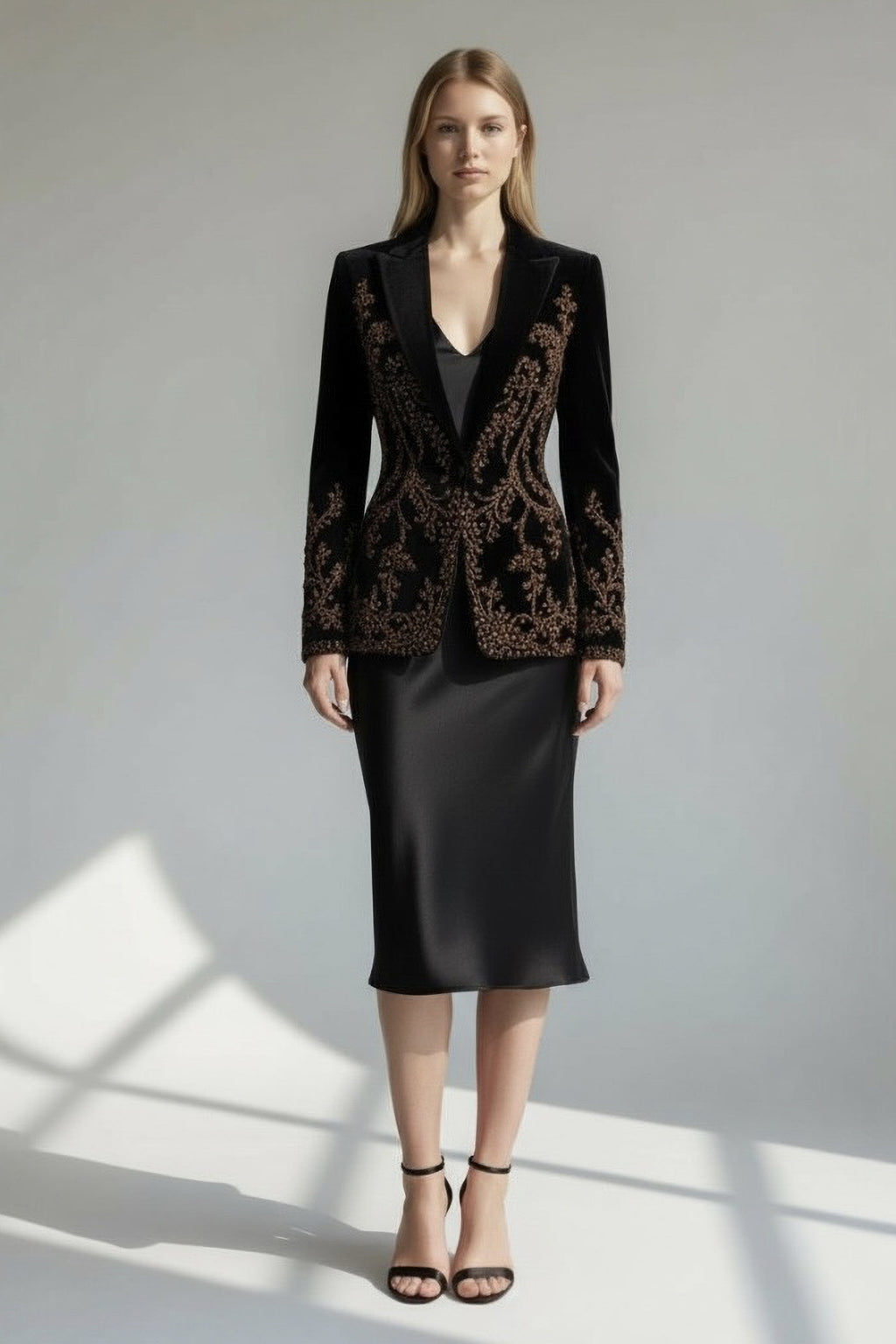 Velvet Luxury Embroidered Dress Jacket