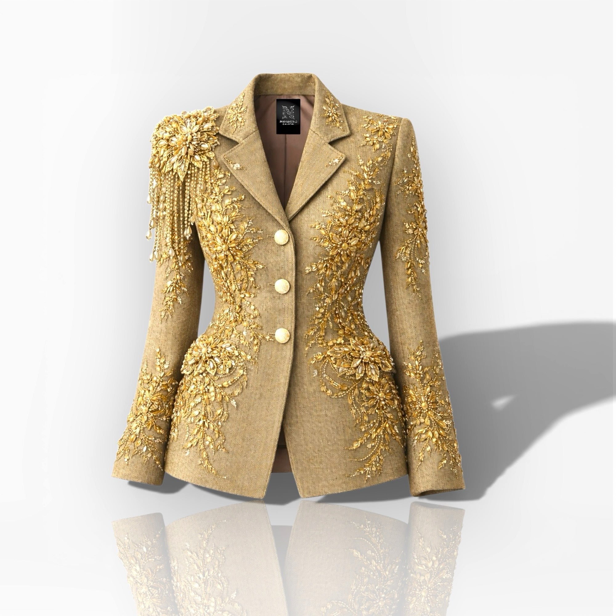 Champagne Stone Embroidery Jacket