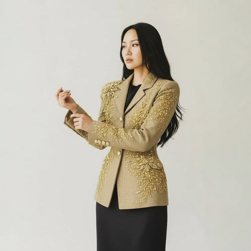 Champagne Stone Embroidery Jacket