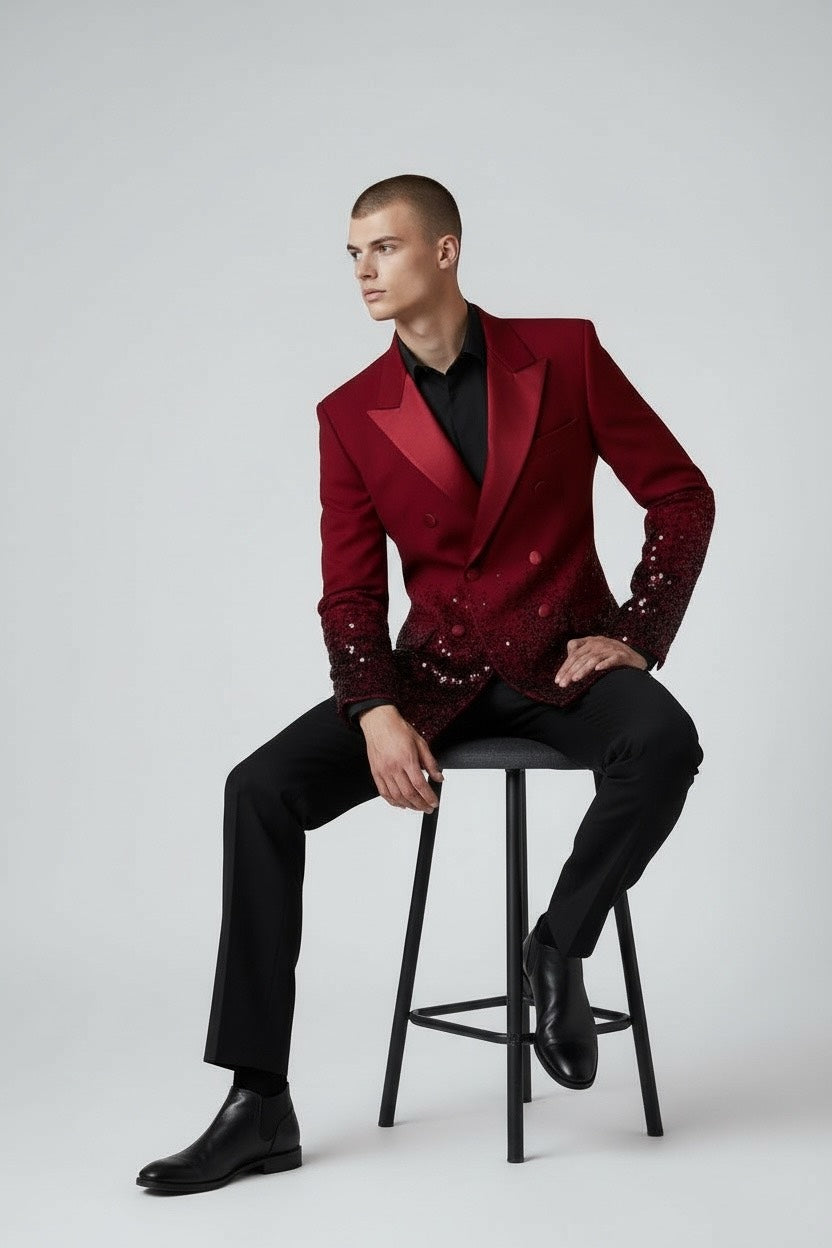 Ombre Dress Jacket with Sequins