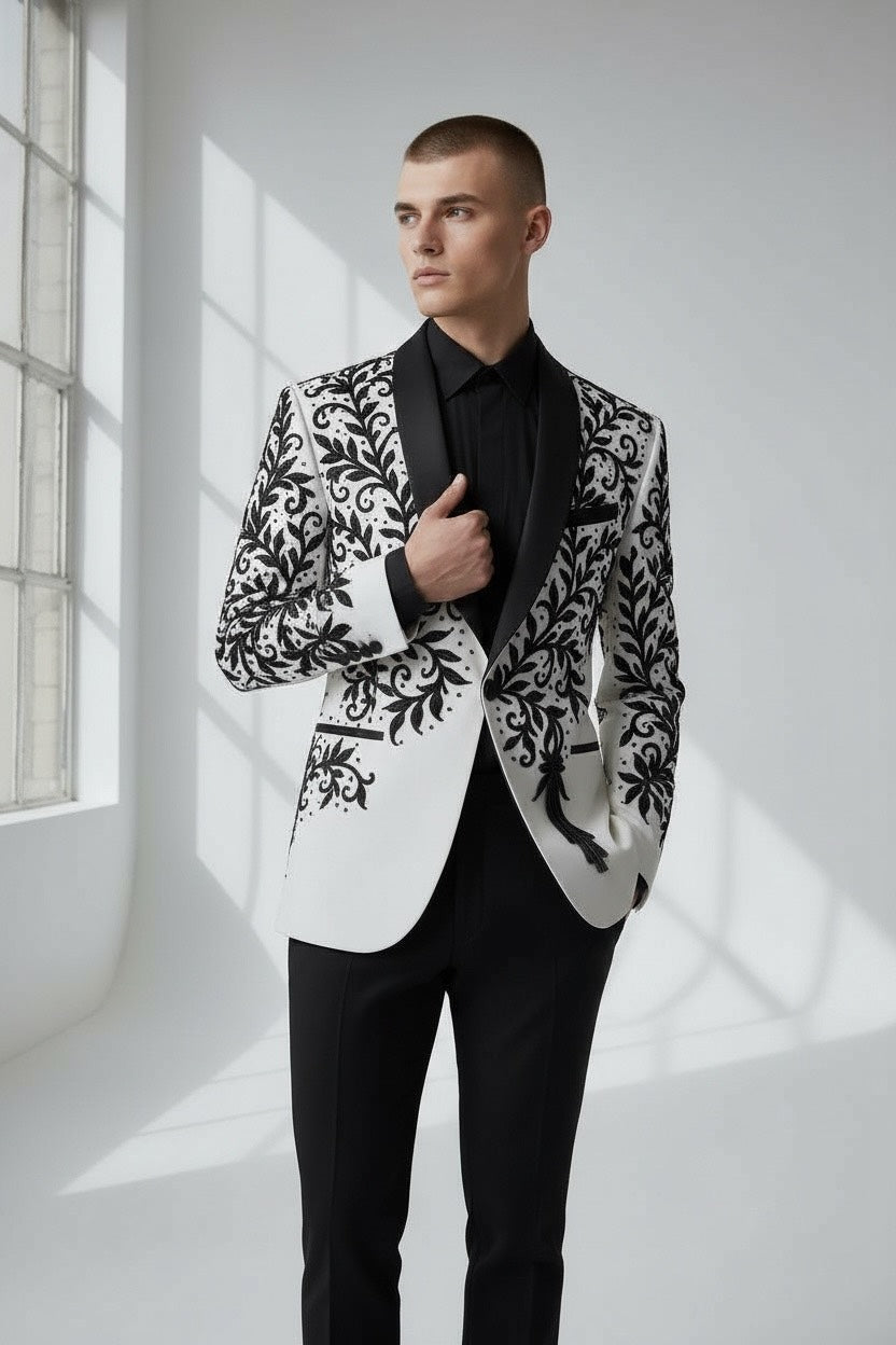 Luxury Black & White Dress Jacket