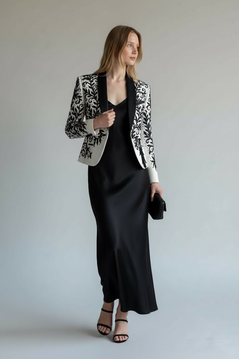 Luxury Black & White Dress Jacket