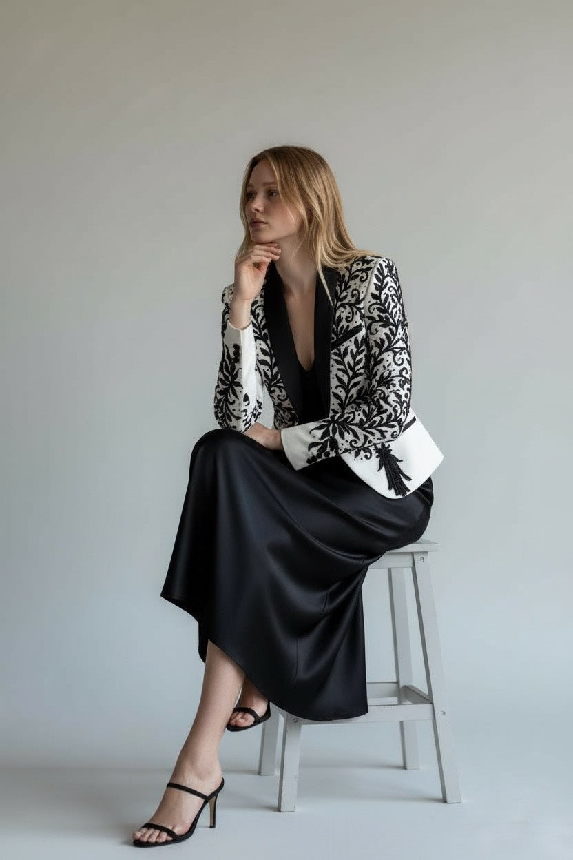 Luxury Black & White Dress Jacket