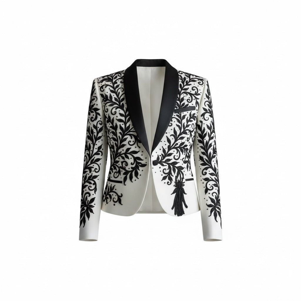 Luxury Black & White Dress Jacket