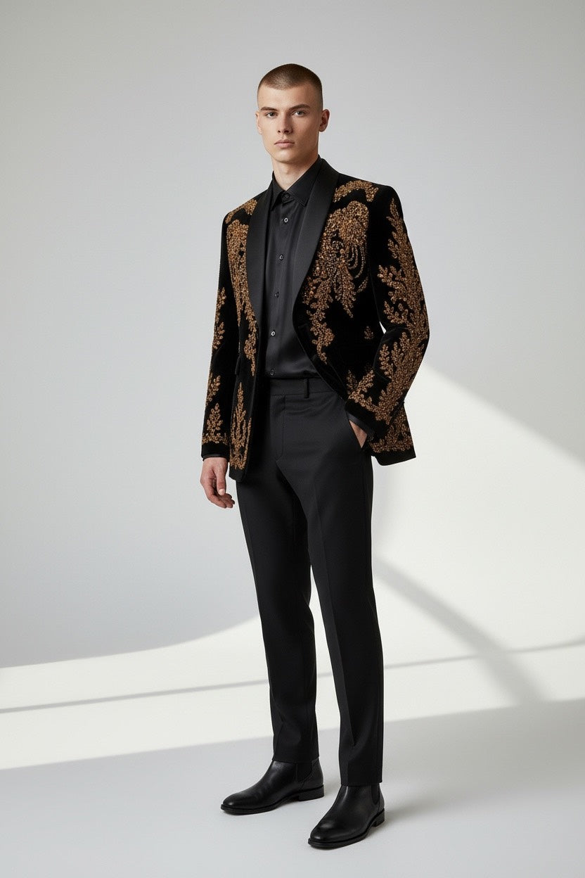 Velvet Embroidered Dress Jacket