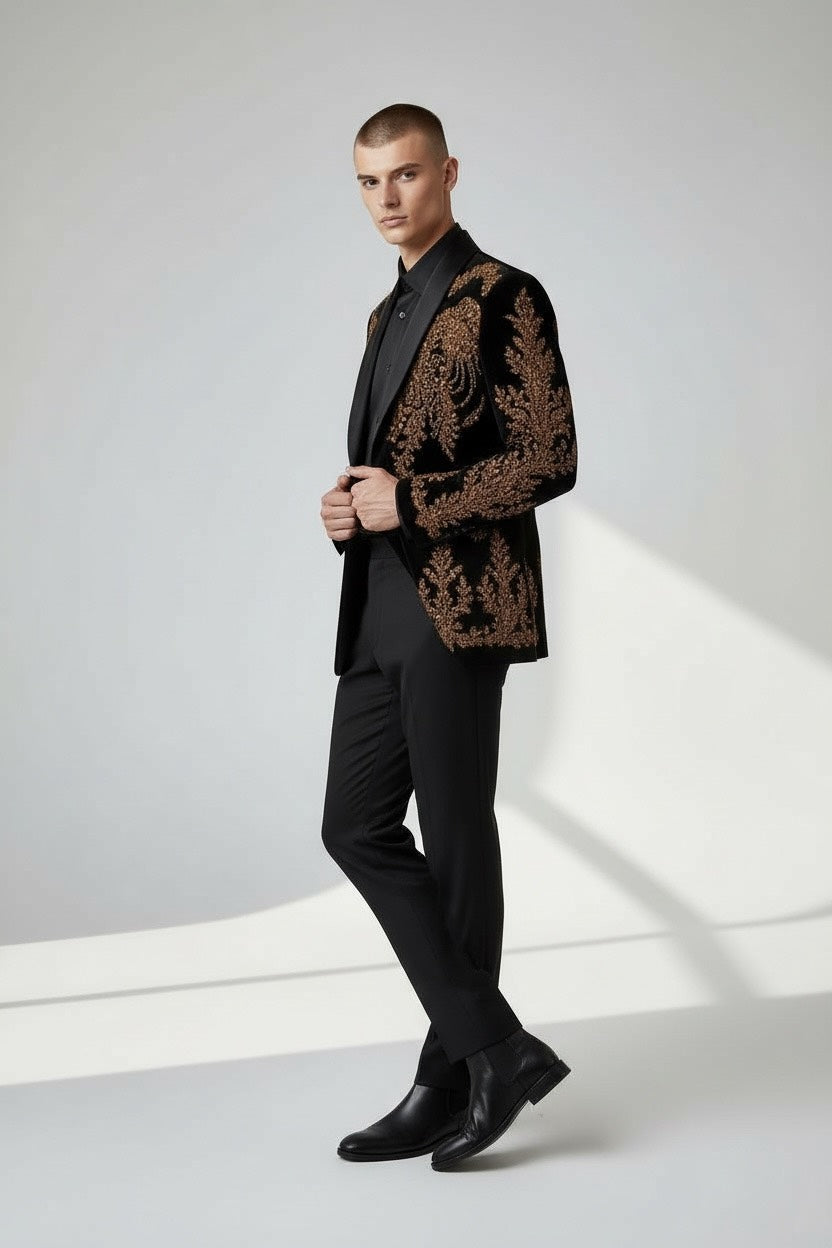 Velvet Embroidered Dress Jacket