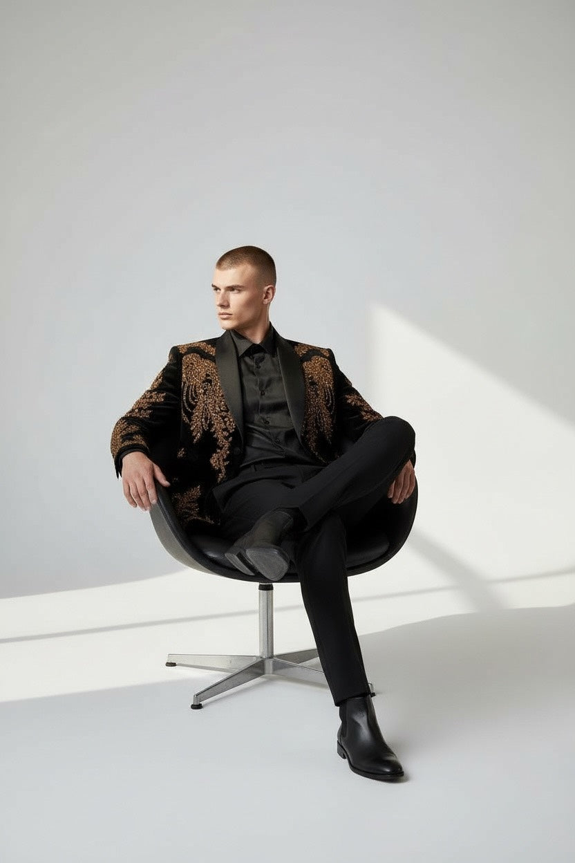Velvet Embroidered Dress Jacket