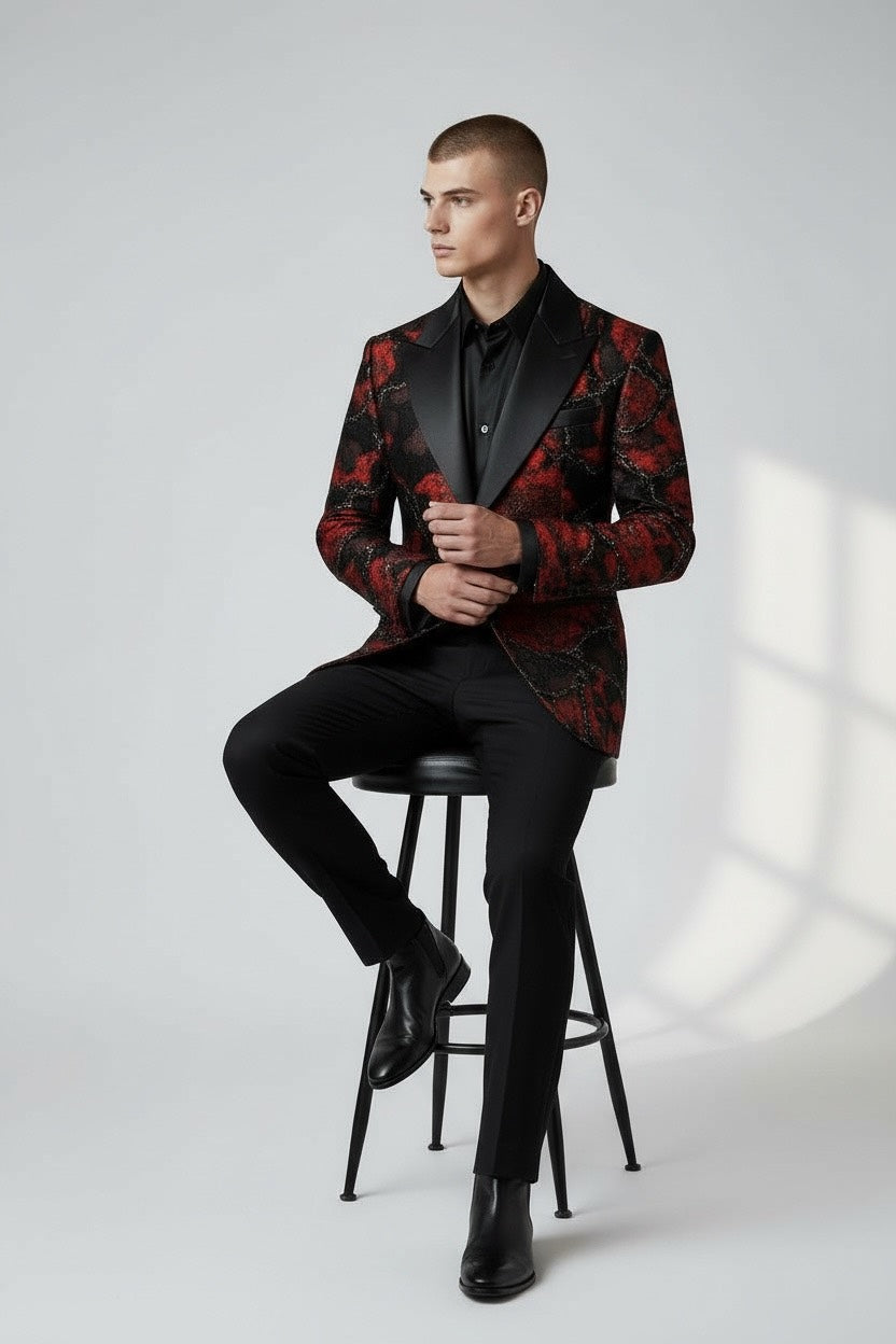 Unique Burn-Out Brocade Dress Jacket