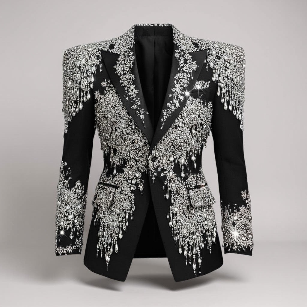 Couture High Fashion Black & Silver Dress Jacket